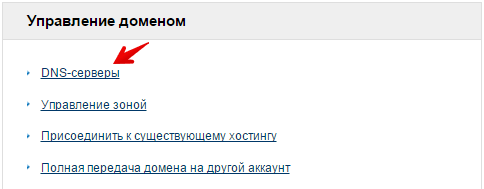 изменение DNS домена на сайте Reg.ru